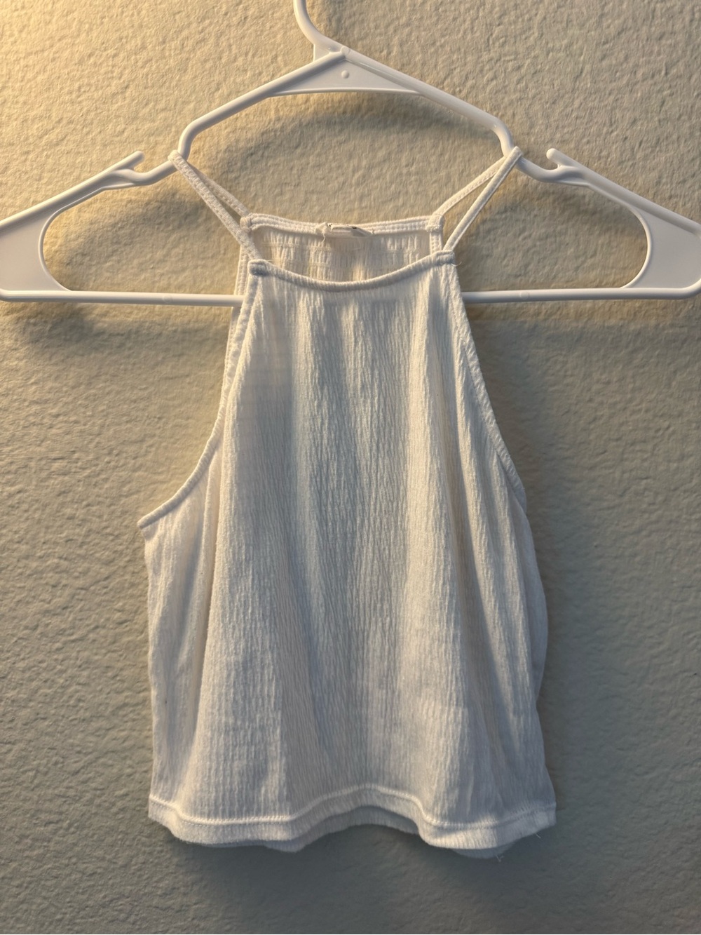 Cotton On White Ribbed Halter Crop Top Women Size XS